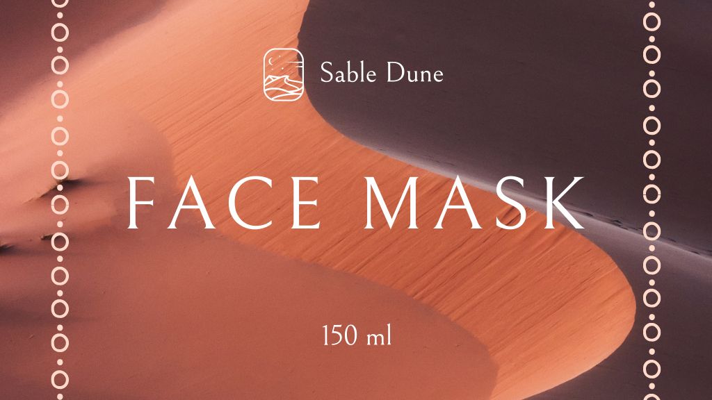 Face Mask Ad with Desert Label 3.5x2in Tasarım Şablonu