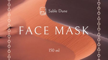 Face Mask Ad with Desert Label 3.5x2in Design Template