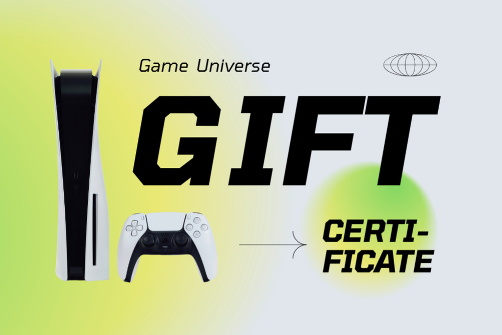 Ontwerpsjabloon van Gift Certificate van Extraordinary Gaming Gear Sale