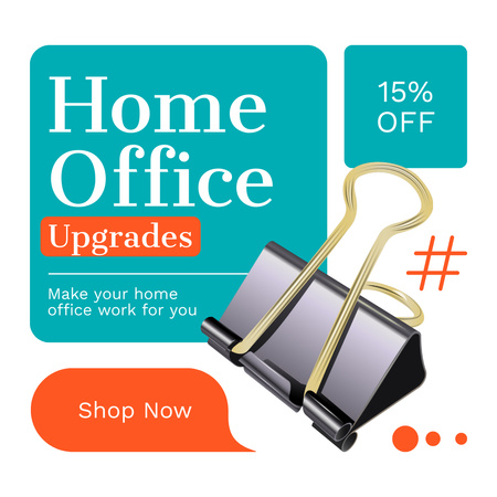 Template di design Sconto sugli aggiornamenti dell'Home Office Instagram AD
