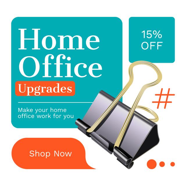 Discount On Home Office Upgrades Instagram ADデザインテンプレート