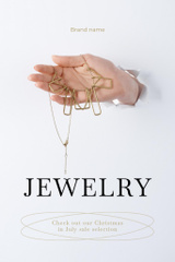 Jewelry Store Advertisement with Beautiful Gold Necklace