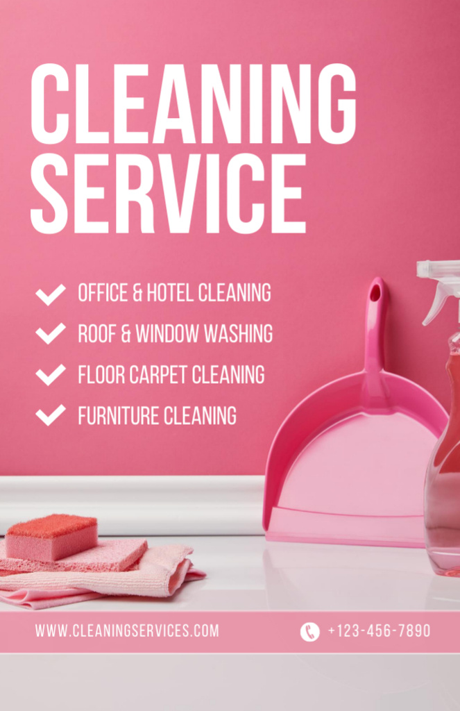 Cleaning Service Advertisement Flyer 5.5x8.5in Design Template