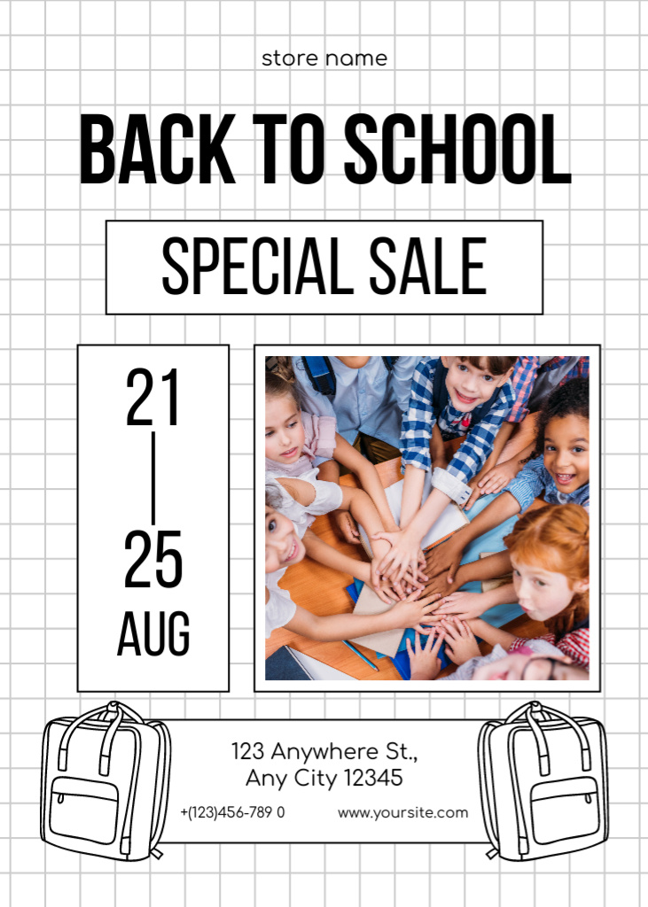 Ontwerpsjabloon van Flayer van Special School Sale with Fun Kids