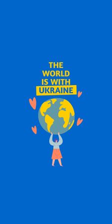 World is with Ukraine Graphic Design Template