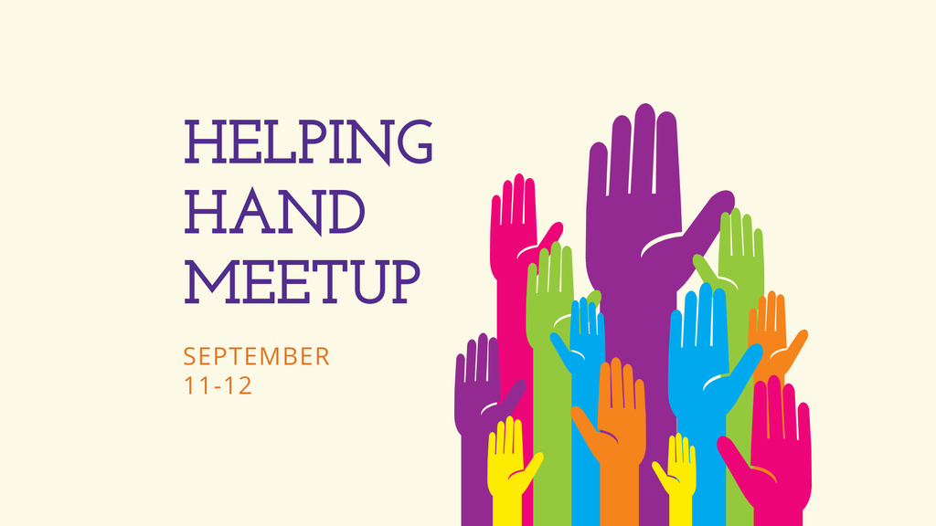 Charity Ad with People giving Hands FB event cover Design Template