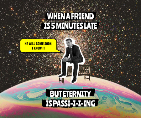 Modèle de visuel Funny Joke about Waiting Man - Facebook