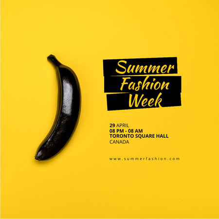Summer Fashion Week Announcement with Black Banana Instagram Design Template