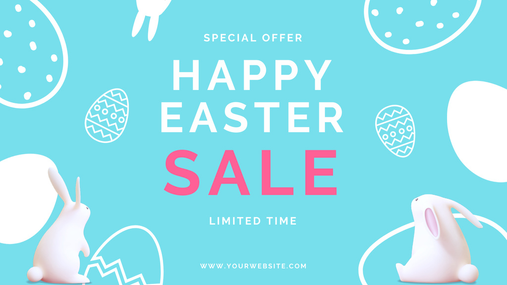 Easter Sale Advertisement on Blue FB event coverデザインテンプレート