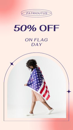 Template di design Offerta di vendita per il giorno della bandiera degli Stati Uniti Instagram Story