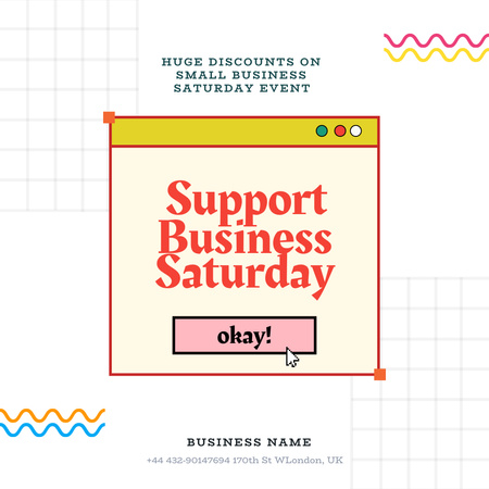 Ontwerpsjabloon van Instagram van Huge Discounts on Small Business Saturday Event