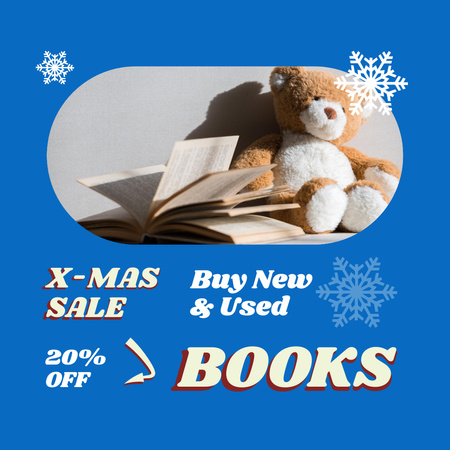 Plantilla de diseño de anuncio de venta de libros de navidad Instagram 