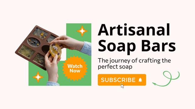 Ontwerpsjabloon van Youtube Thumbnail van Handcrafted Herbal Soap Bar Offer