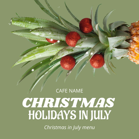 Christmas in July Celebration with Pineapple Animated Post Design Template