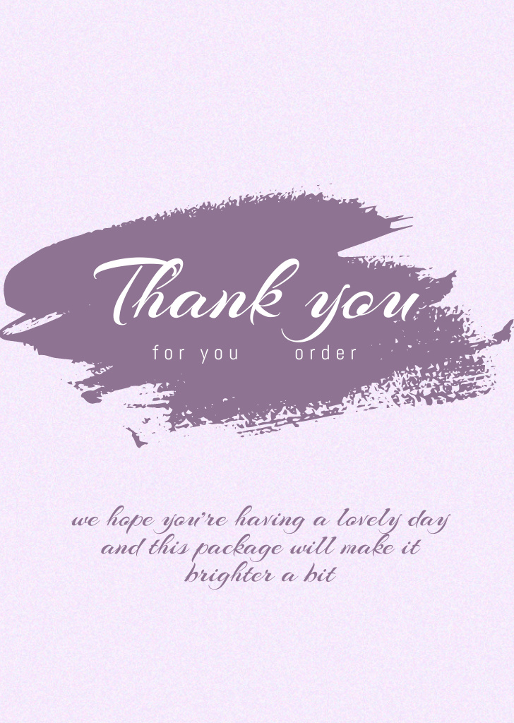 Thankful Phrase on on Purple Postcard A6 Vertical Modelo de Design
