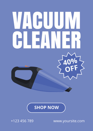 Handheld Vacuum Cleaners Sale Blue Flayer Design Template