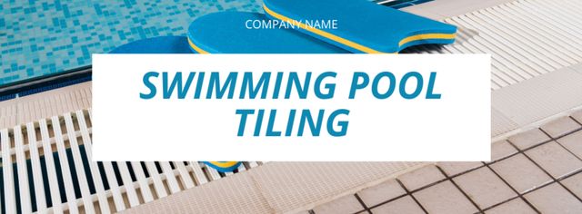 Designvorlage Swimming Pool Tiling Offer für Facebook cover