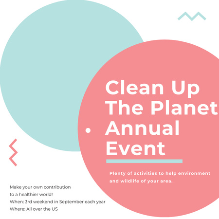 Ecological Event Simple Circles Frame Instagram AD Tasarım Şablonu