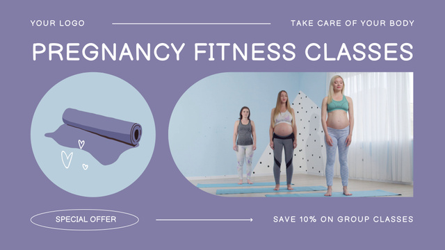 Plantilla de diseño de Inspirational Fitness Classes For Pregnant With Discount Full HD video 