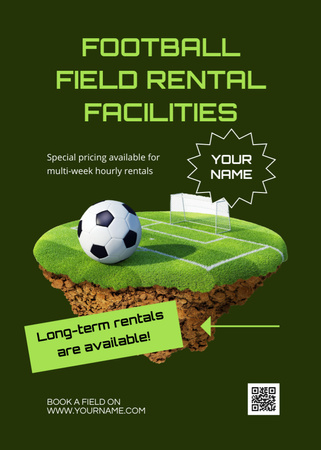 Football Field Rental Ad Invitation Πρότυπο σχεδίασης