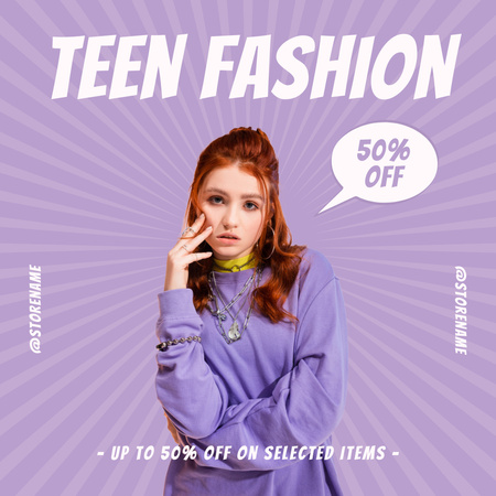 Plantilla de diseño de Fashion Style With Discount For Teen Instagram 