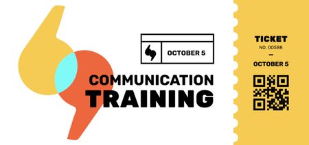 Communication Training With Colorful Brackets Ticket DL Design Template