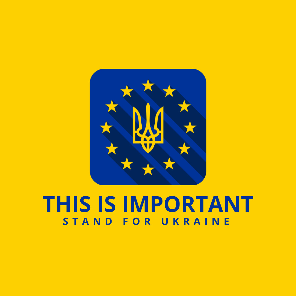 Ontwerpsjabloon van Logo van Stand with Ukraine Motivation of Help