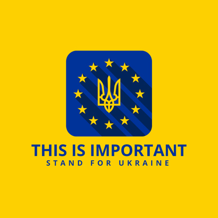 Stand with Ukraine Motivation of Help Logo Design Template