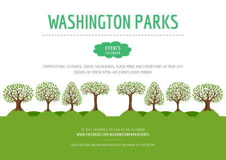 Designvorlage Events in Washington parks für Poster B2 Horizontal