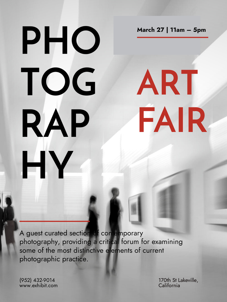 Template di design Mesmerizing Art Photography Fair Announcement Poster US