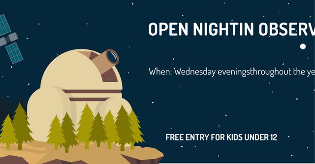Plantilla de diseño de Open night in Observatory Facebook AD 