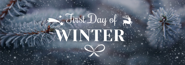 First Day of Winter Greeting Frozen Fir Tumblrデザインテンプレート
