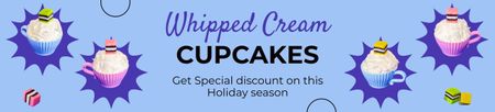 Designvorlage Angebot von Schlagsahne-Cupcakes für Ebay Store Billboard