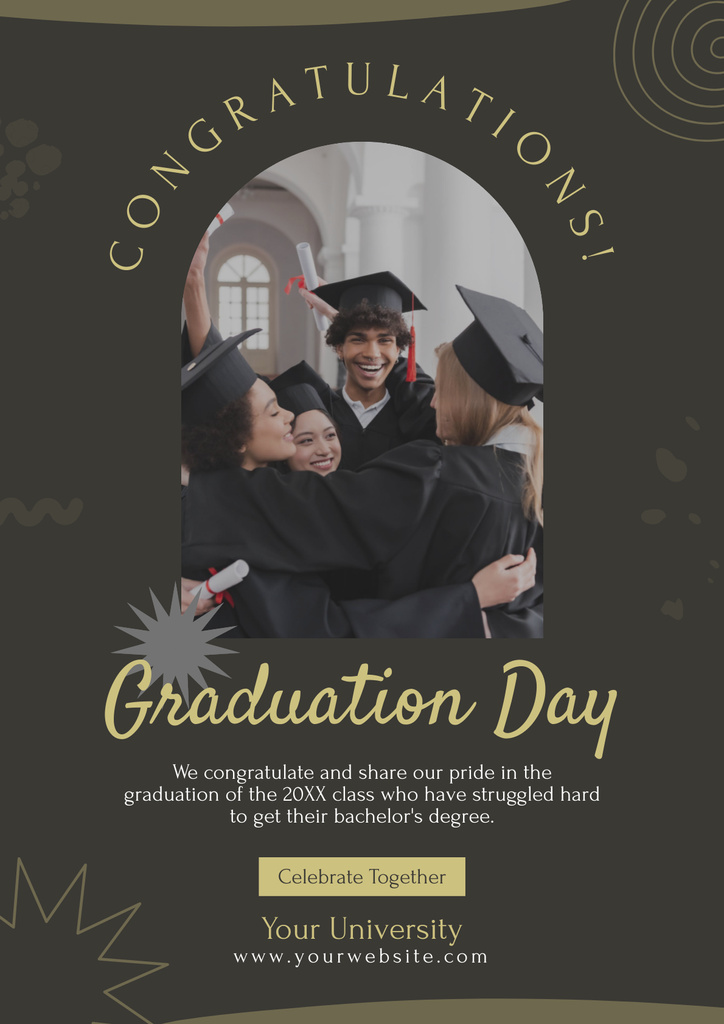 Congratulations for Students on Graduation Day Poster – шаблон для дизайну