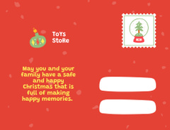 Christmas Greeting with Cute Baby and Toys