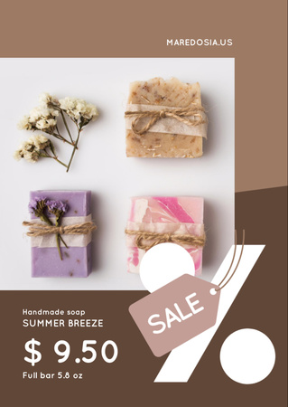 Natural Handmade Soap Shop Sale Flyer A6 Design Template
