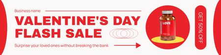Valentine's Day Flash Sale Of Candies In Jar At Half Price Twitter Design Template