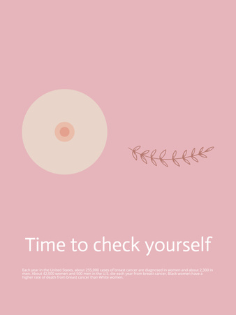 Motivation of Breast Cancer Check-Up on Baby Pink Poster USデザインテンプレート