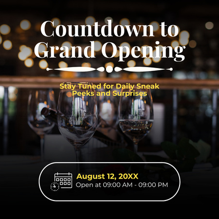 Countdown To Grand Opening Event In August Instagram Design Template
