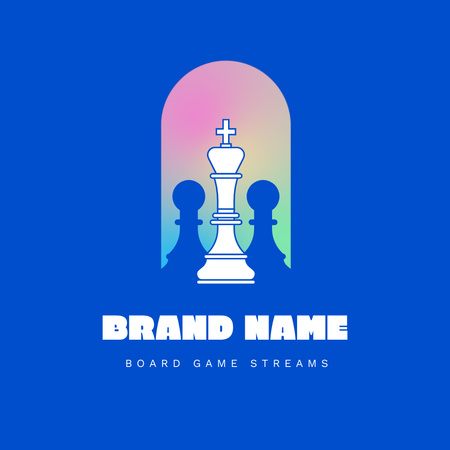 Plantilla de diseño de Retransmisiones de juegos de mesa con ajedrez Animated Logo 