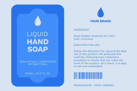 Platilla de diseño Antibacterial Liquid Hand Soap Offer Label