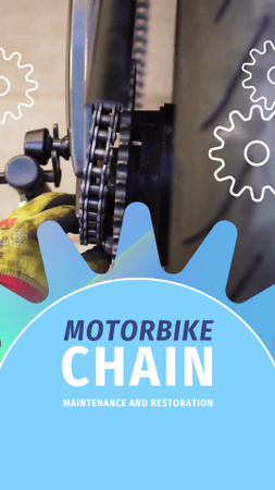 Designvorlage Kettenersatz im Motorradangebot für TikTok Video