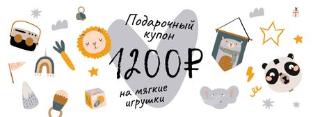 Birthday Offer with Cute Toys Coupon – шаблон для дизайна