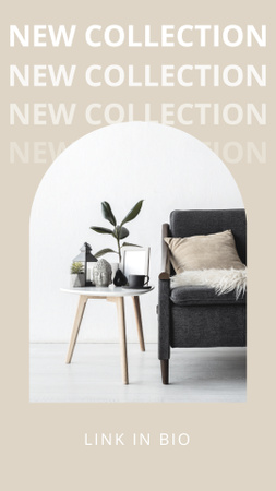Plantilla de diseño de oferta de muebles con decoración minimalista Instagram Story 