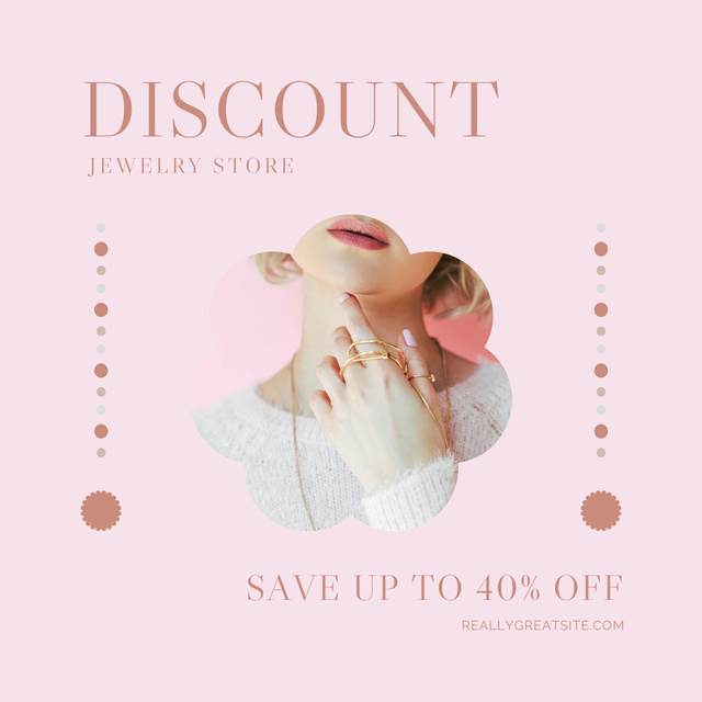 Jewelry Discount Offer with Luxury Rings Instagramデザインテンプレート