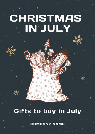 Sale of Christmas Gifts in July Flayer Design Template