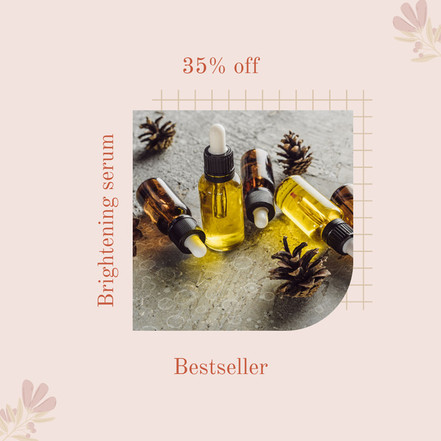 Plantilla de diseño de Brightening Serum Offer with Cosmetic Jars Instagram 