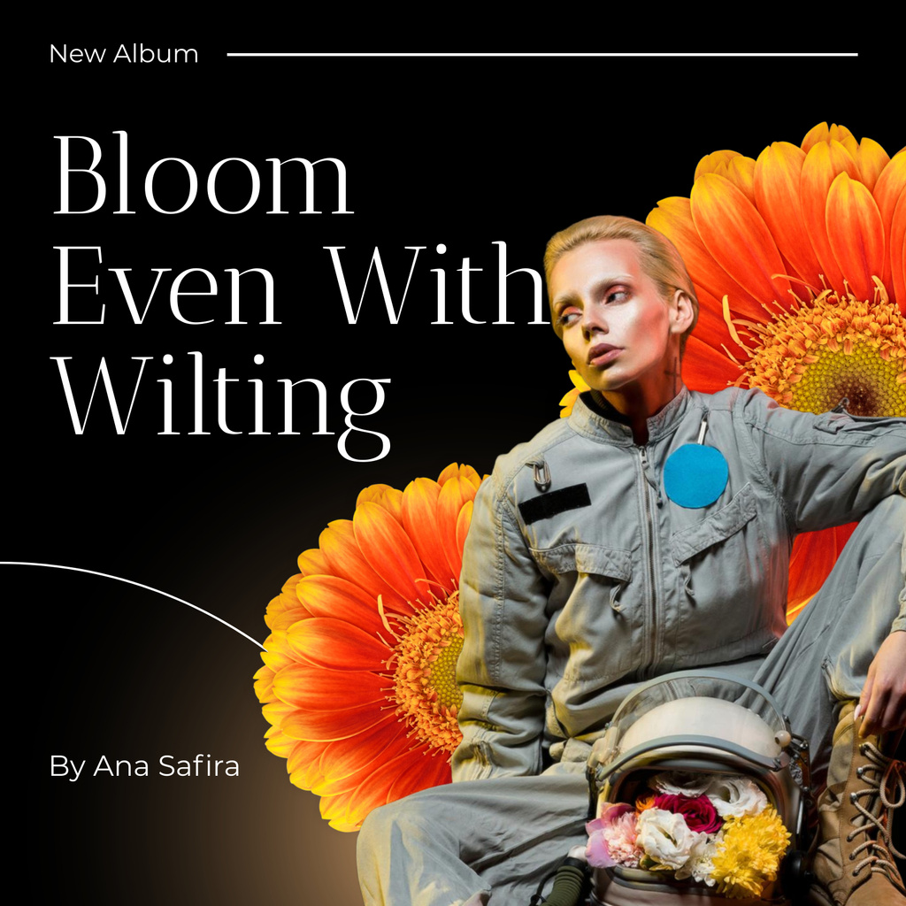 Bloom Even With Wilting New Album Album Cover Design Template