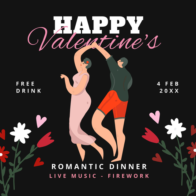 Happy Valentines Party Announcement Instagram Πρότυπο σχεδίασης