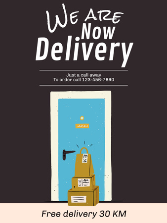 Door to Door Grocery Delivery Services Poster US Design Template